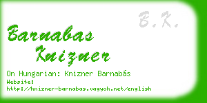 barnabas knizner business card