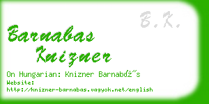 barnabas knizner business card